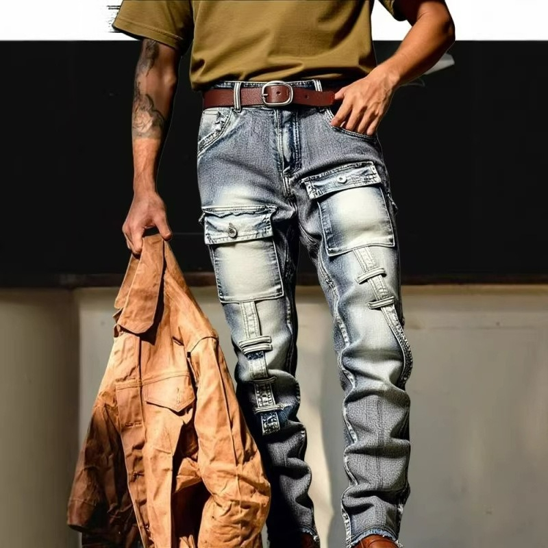 Men's Distressed Washed High S - Europe Streetwear Brand ulasan dan harga