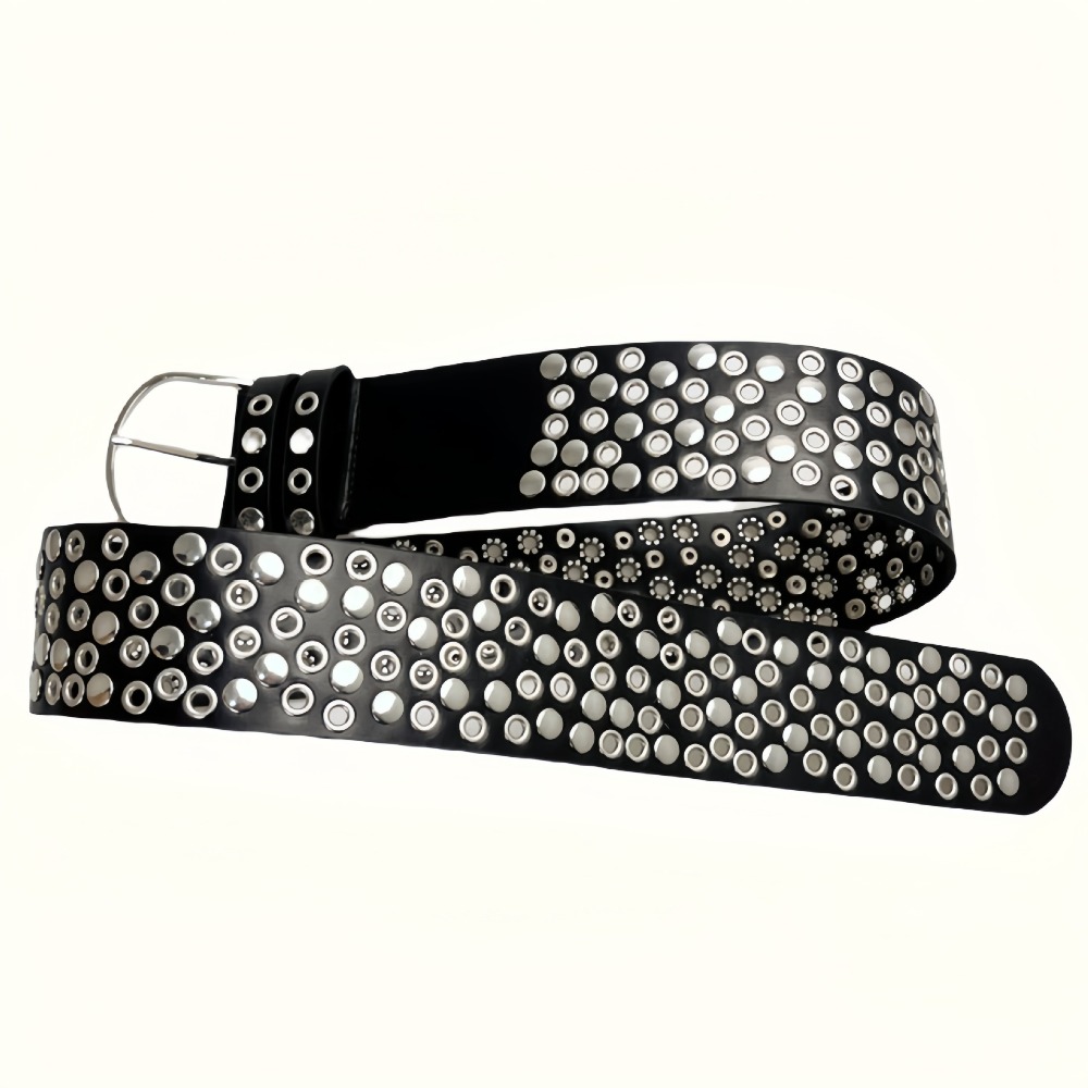 Punk Hollow Eyelet Rivet Belt  - Streetwear Brand Belts ulasan dan harga