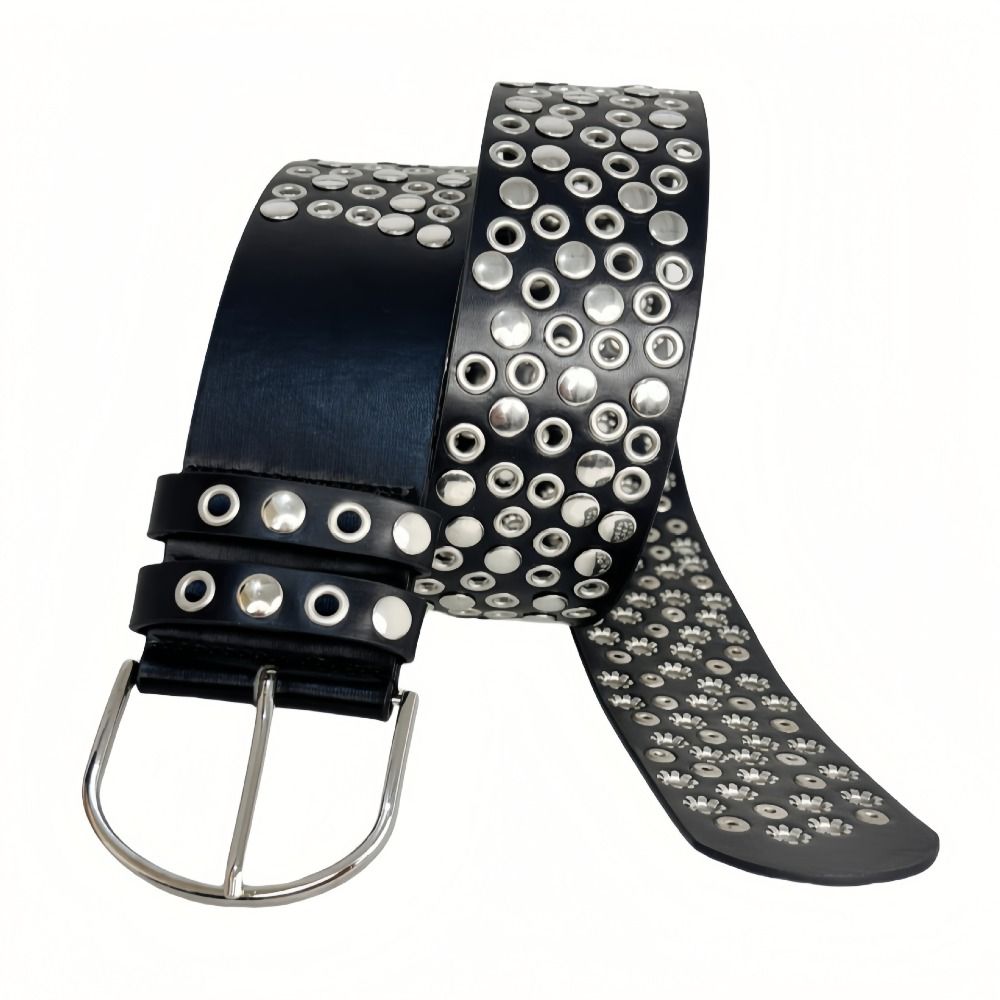 Punk Hollow Eyelet Rivet Belt  - Streetwear Brand Belts ulasan dan harga