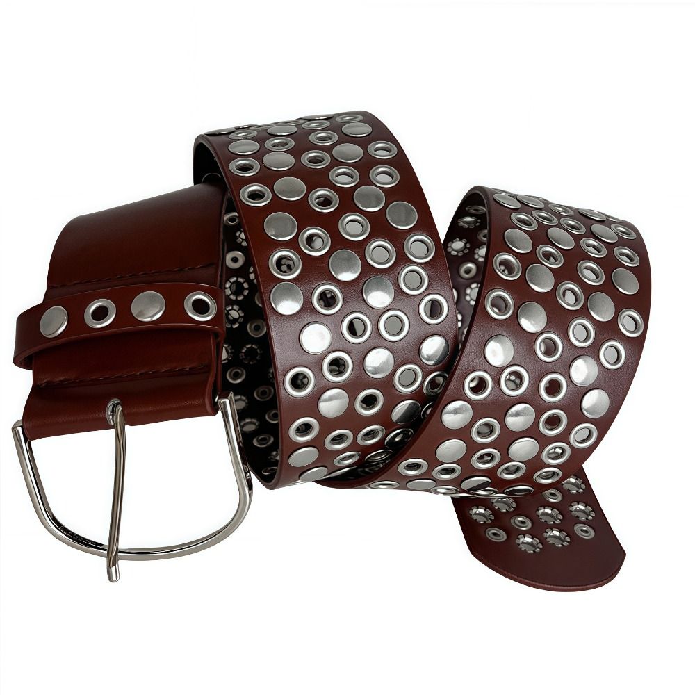 Punk Hollow Eyelet Rivet Belt  - Streetwear Brand Belts ulasan dan harga