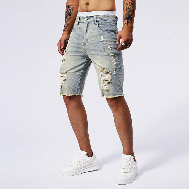 2025 Summer New Men's Ripped D - Streetwear Brand Fashion ulasan dan harga