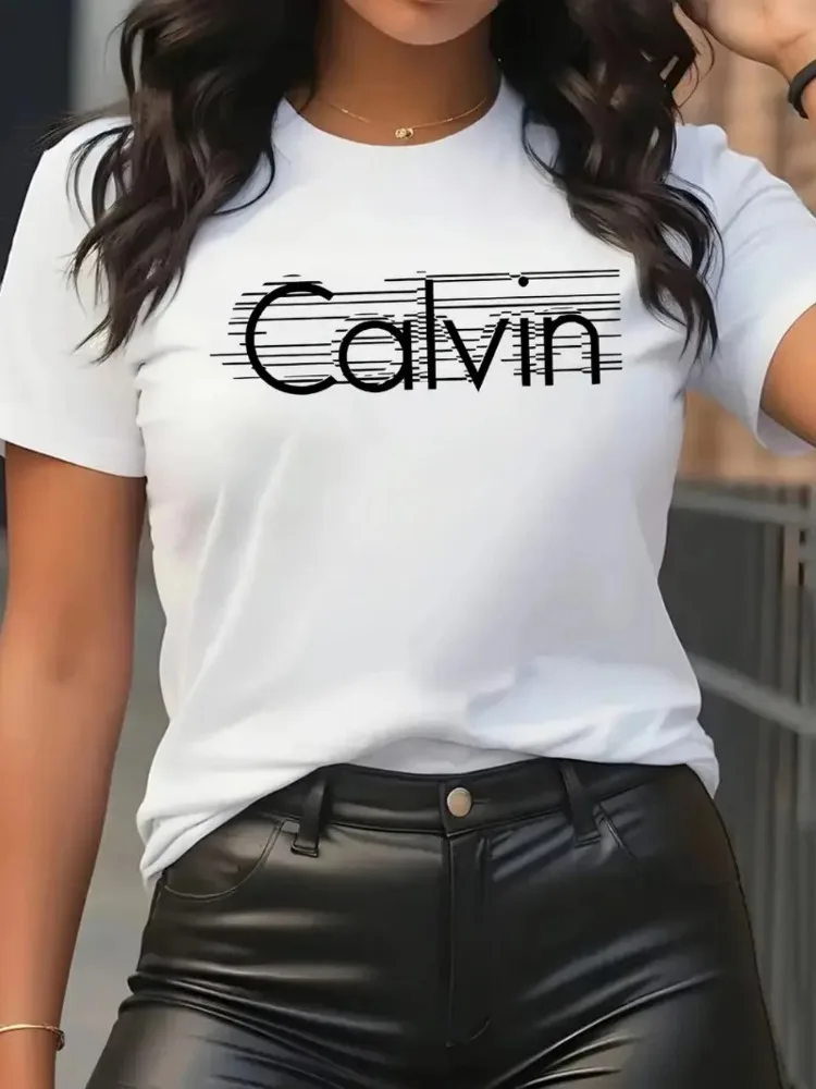 Calvin Women's T-Shirt Leisure - Streetwear Brand Fashion ulasan dan harga