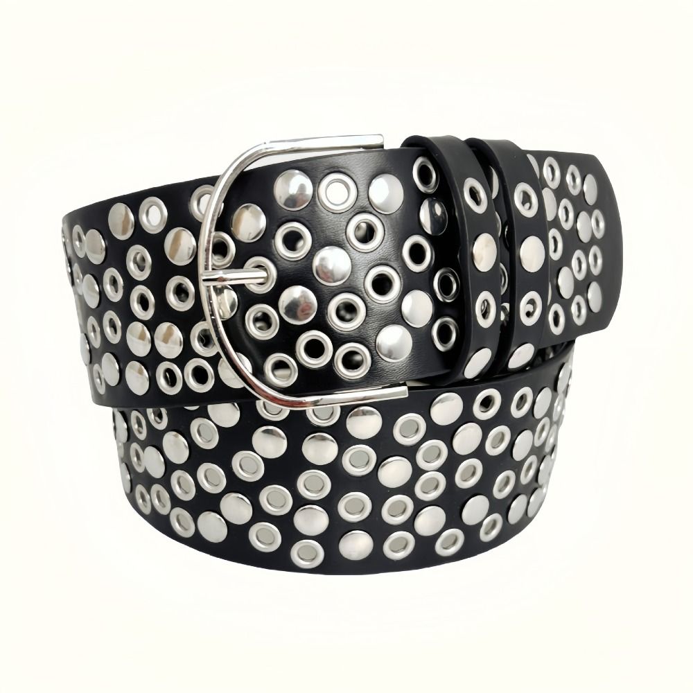 Punk Hollow Eyelet Rivet Belt  - Streetwear Brand Belts ulasan dan harga