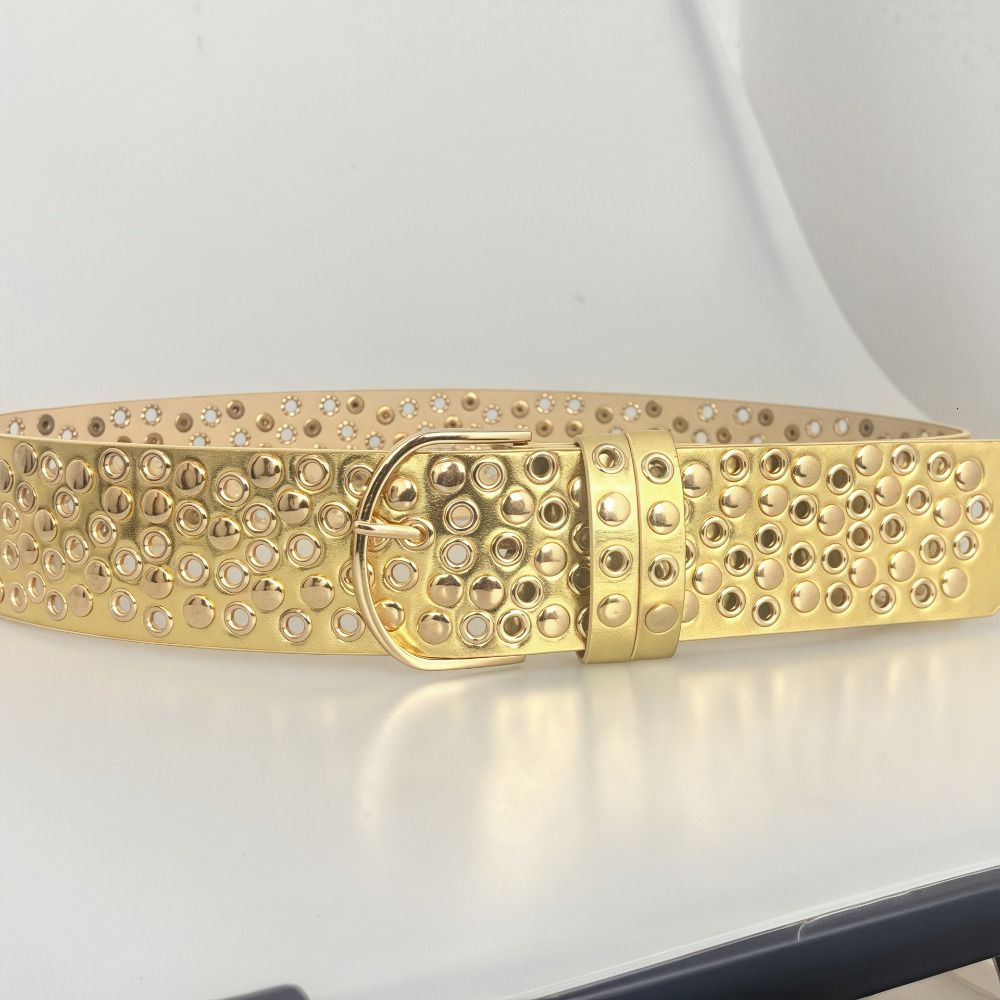 Punk Hollow Eyelet Rivet Belt  - Streetwear Brand Belts ulasan dan harga