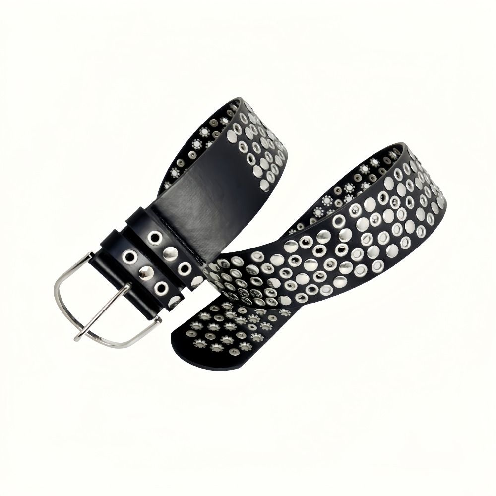 Punk Hollow Eyelet Rivet Belt  - Streetwear Brand Belts ulasan dan harga
