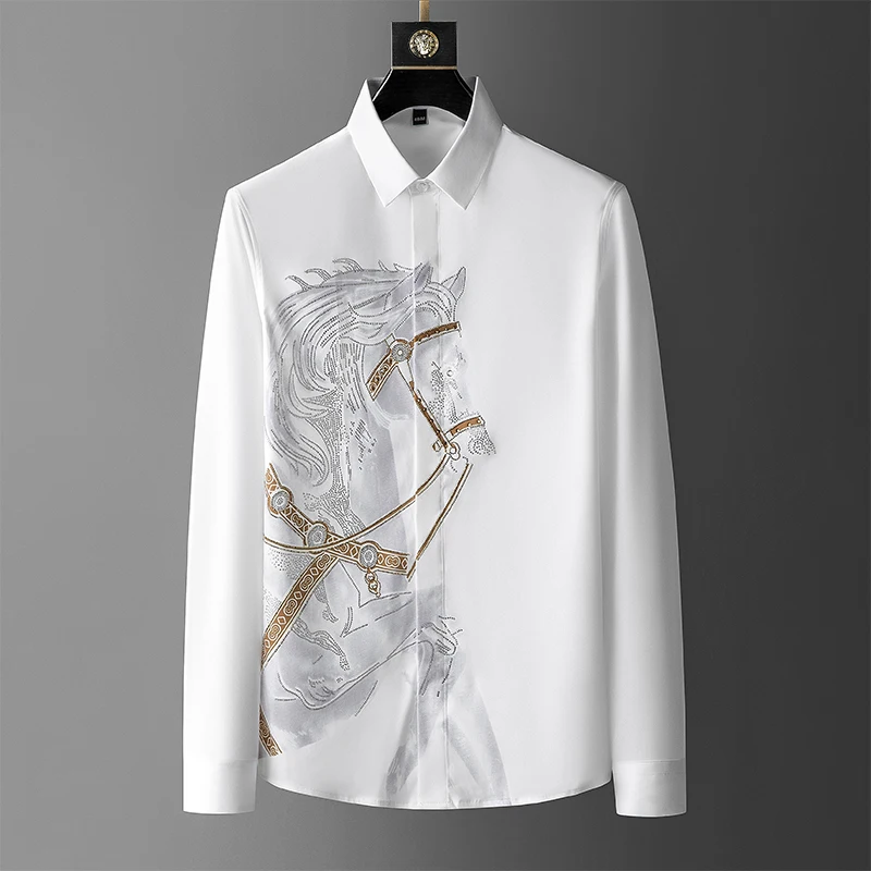 Brand Luxury Men's Shirt 2025  - Streetwear Uomo Brand ulasan dan harga