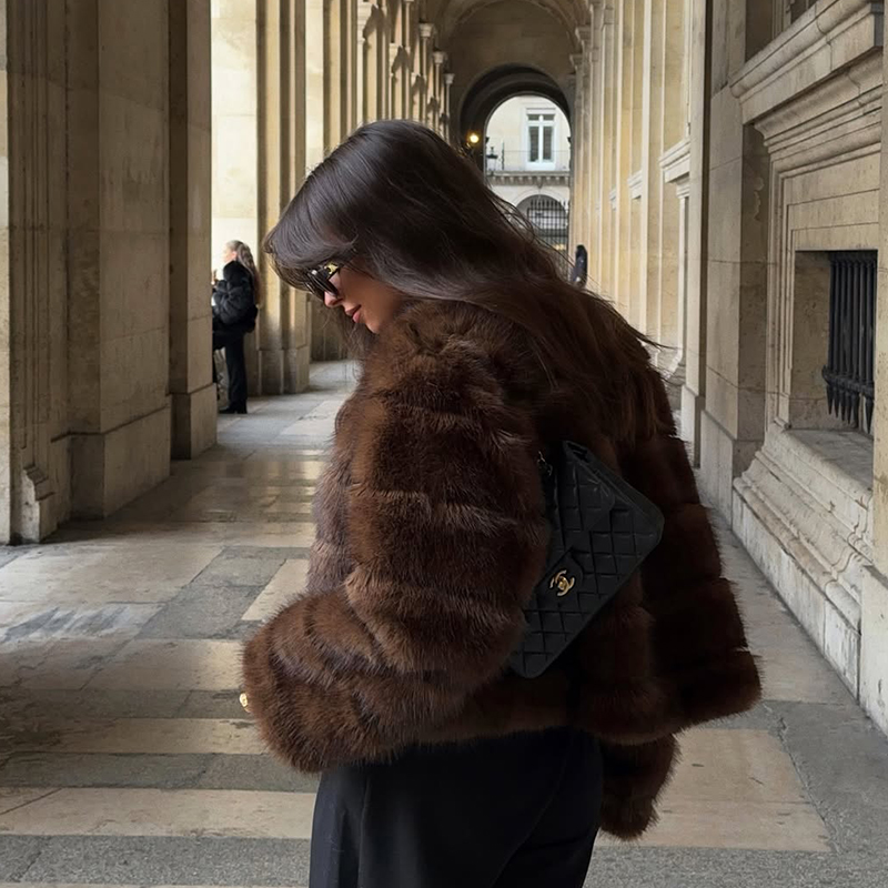 Vintage Brown Patchwork Fur Co - Streetwear Brand Fashion ulasan dan harga