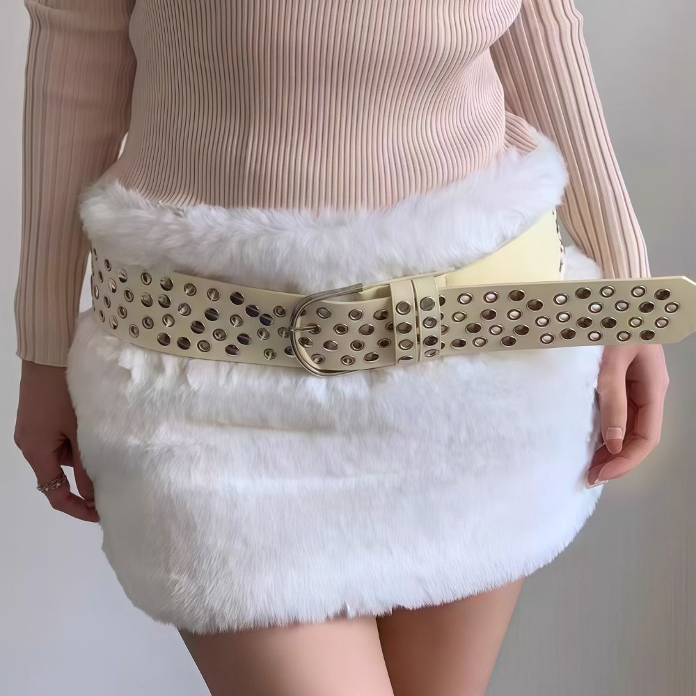 Punk Hollow Eyelet Rivet Belt  - Streetwear Brand Belts ulasan dan harga