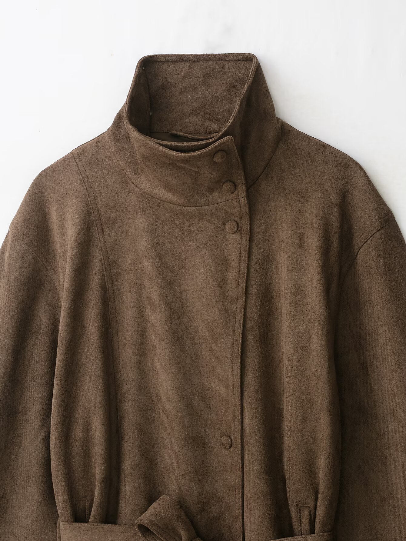 Brown Suede Belt Short Trench  - Streetwear Brand Belts ulasan dan harga